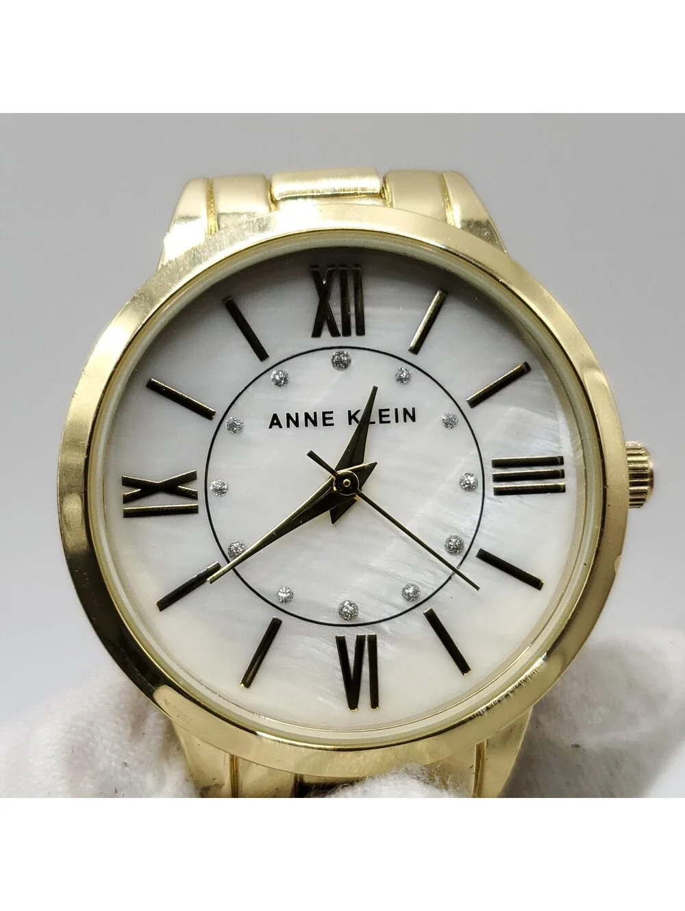 Anne Klein Watch Womens New Battery Gold Tone 32mm